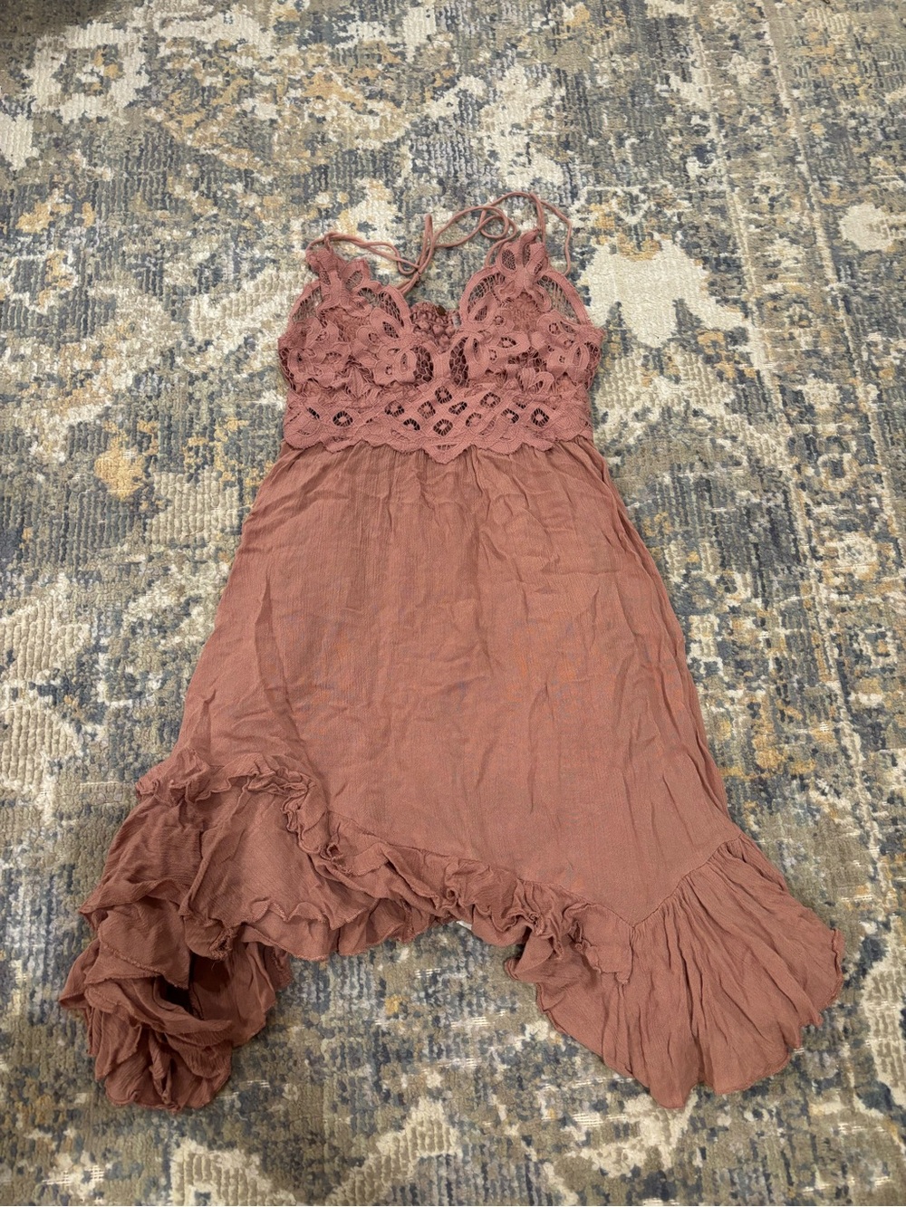 Free People One Adella Slip Dress Rosewood Size Small